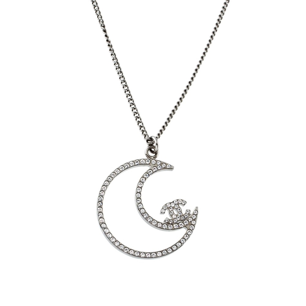 Chanel Strass CC Moon Pendant